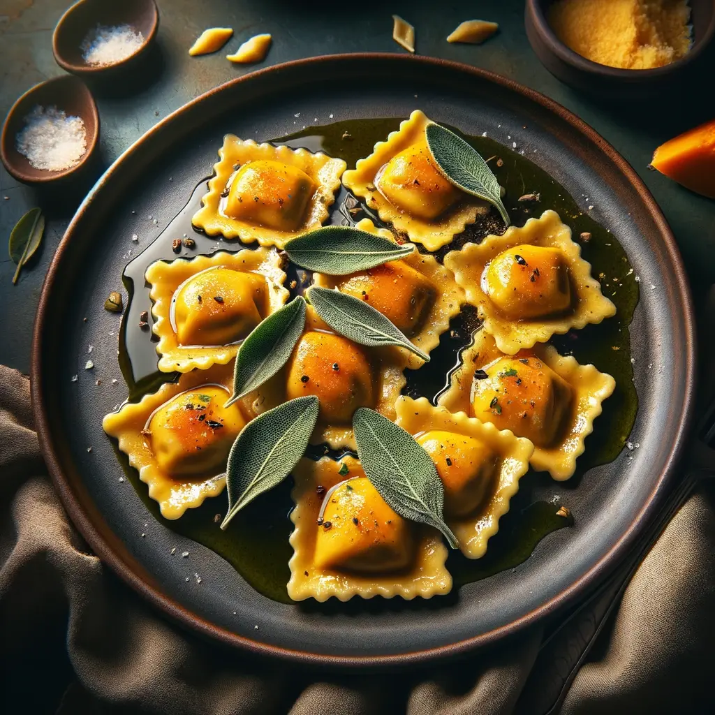 Ravioli di Zucca con Burro e Salvia